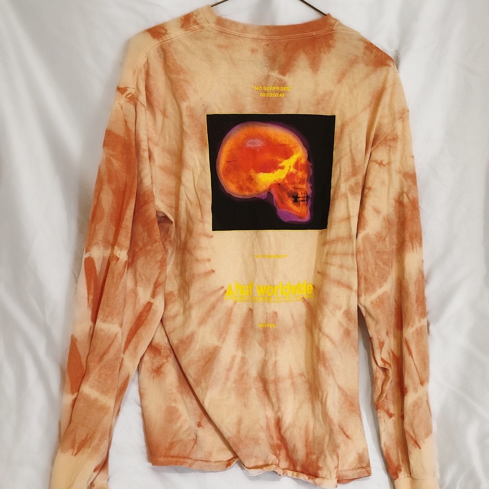 Huf Orange Tie Dye Long Sleeve